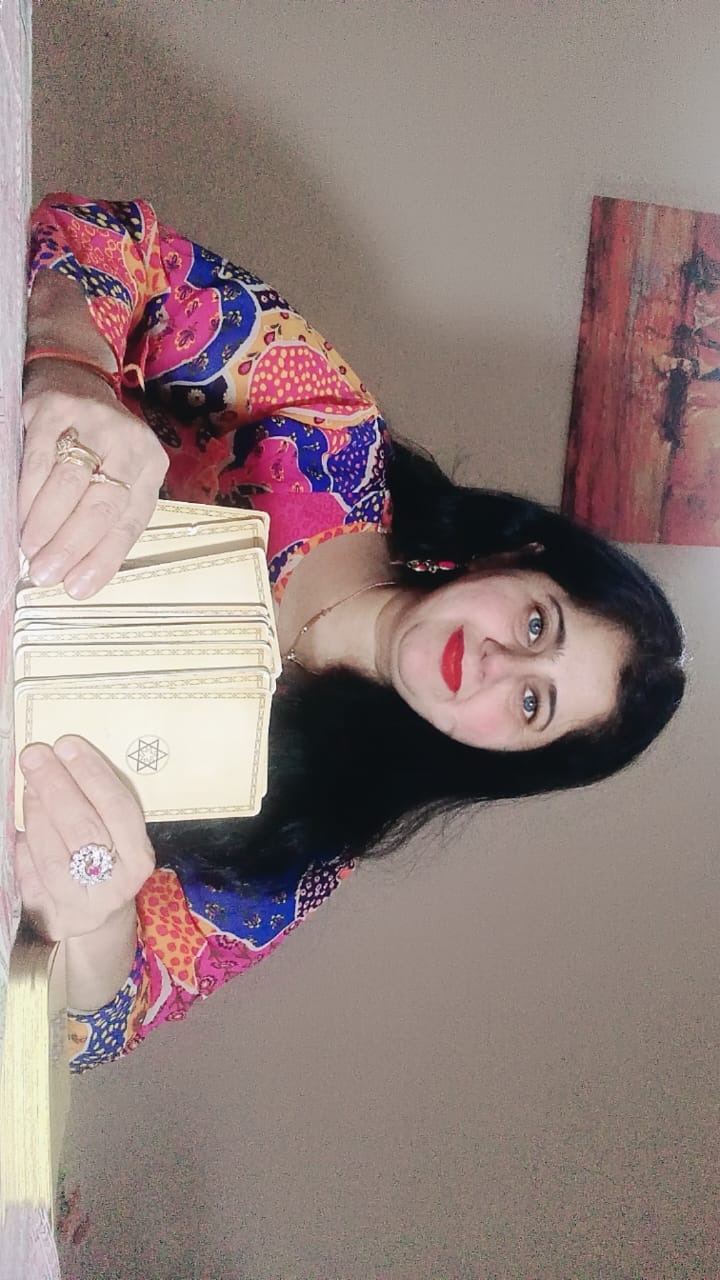 Mystical astrologer in cosmic realm